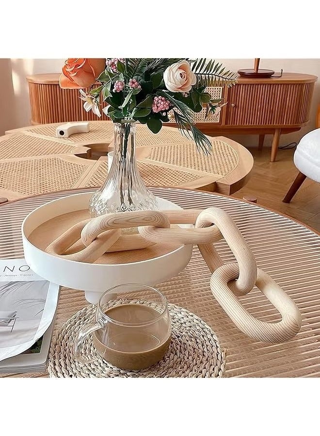 ZVEV Wood Chain Link Decor 5 Link Wooden Decorative Chain Accents Coffee Table Shelf Decor Aesthetic Living Room - Image 5