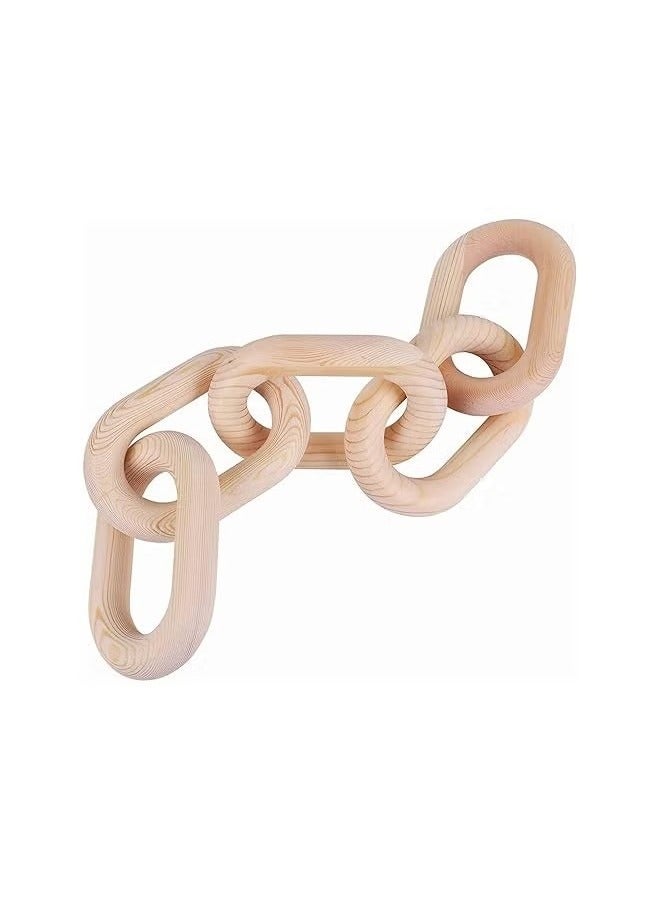ZVEV Wood Chain Link Decor 5 Link Wooden Decorative Chain Accents Coffee Table Shelf Decor Aesthetic Living Room - Image 2