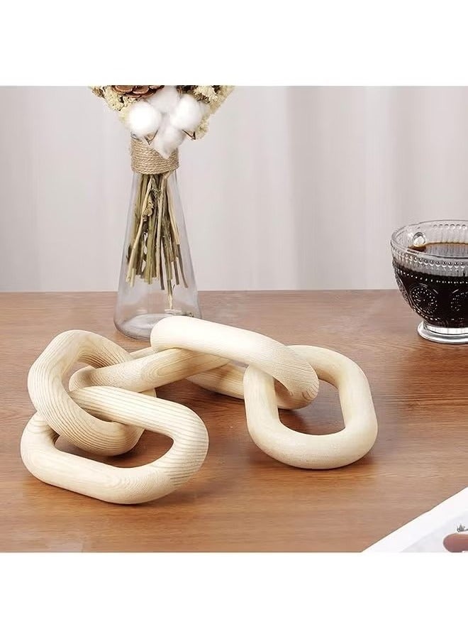 ZVEV Wood Chain Link Decor 5 Link Wooden Decorative Chain Accents Coffee Table Shelf Decor Aesthetic Living Room - Image 4