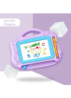 Generic Children's magnetic graffiti board can eliminate magnetic writing board children's drawing board toys 1388B purple 2Pcs  - Image 1