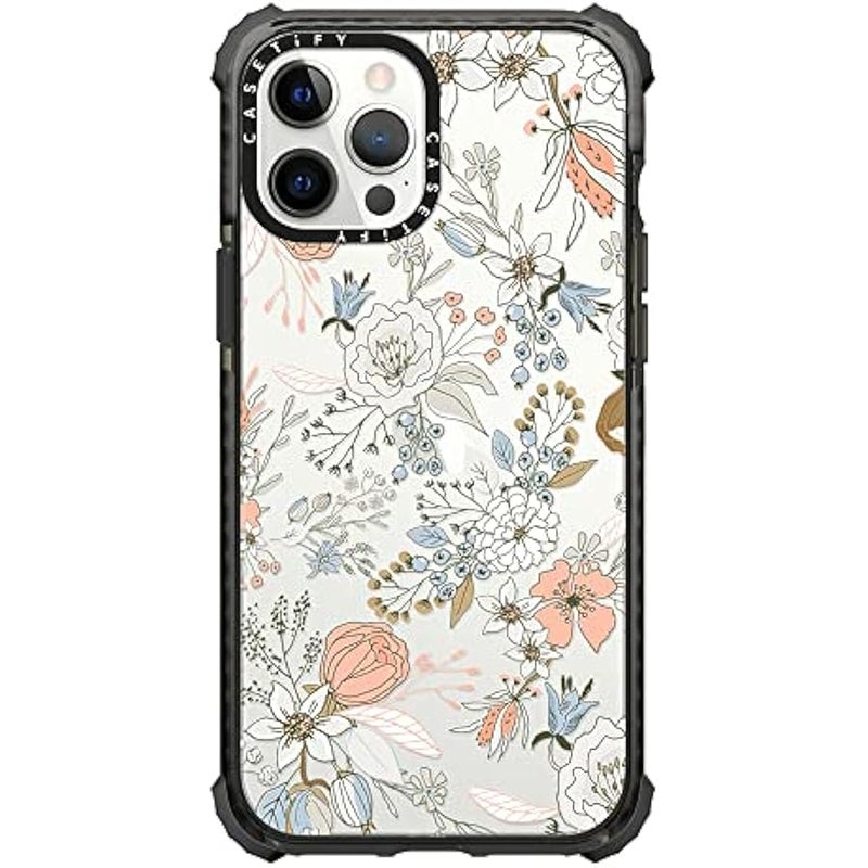Casetify Ultra Impact Case for iPhone 12 Pro Max - Abstract Modern Coral - Clear Black - Image 1