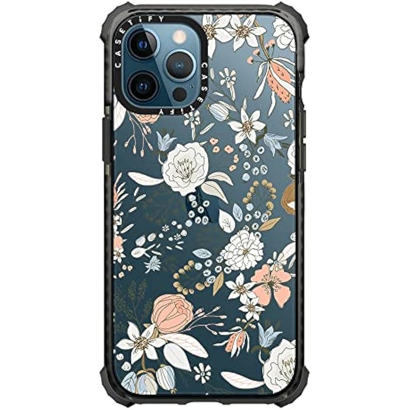 Casetify Ultra Impact Case for iPhone 12 Pro Max - Abstract Modern Coral - Clear Black - Image 4