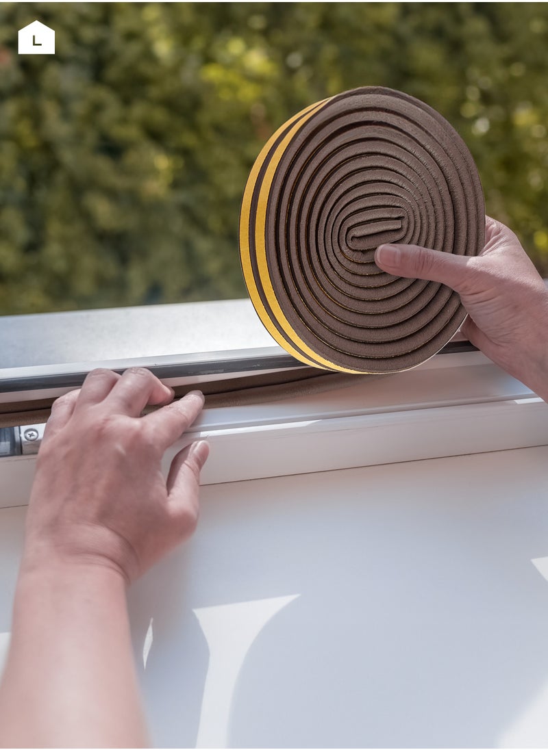 LAWAZIM - Snail Sealing Strip 2.5m 2 Piece | Door Seal Strip Window and Door Soundproofing Self-Adhesive Backing D-Shape Door Weather Stripping for Door Frame - Image 1