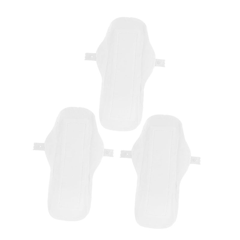 3 Pack Washable Cotton Reusable Menstrual Pads for Women Breathable Leakproof Thin Sanitary Napkins with Button Snap Closure - Image 2