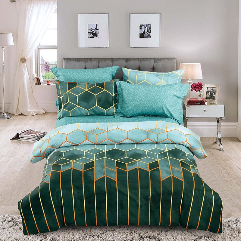 Bedding Light Luxury Style Gold-Plated Geometric Elements Rolney Kit, Bed Hat - Image 2