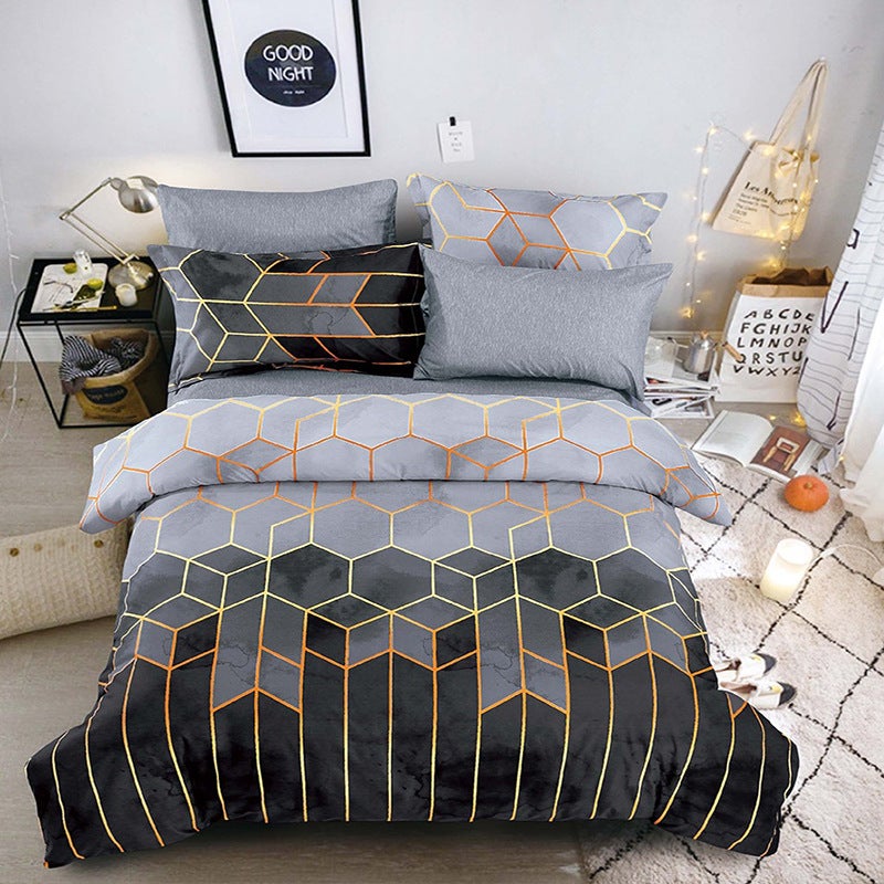 Bedding Light Luxury Style Gold-Plated Geometric Elements Rolney Kit, Bed Hat - Image 4