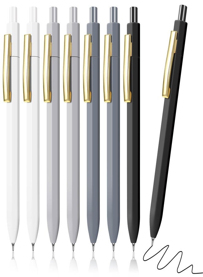 Piochoo Ballpoint Pens,8pcs Black Ink Pens,0.7mm Retractable Pen,Medium Point Pen Set for Men & Women School Office Supplies - Image 1