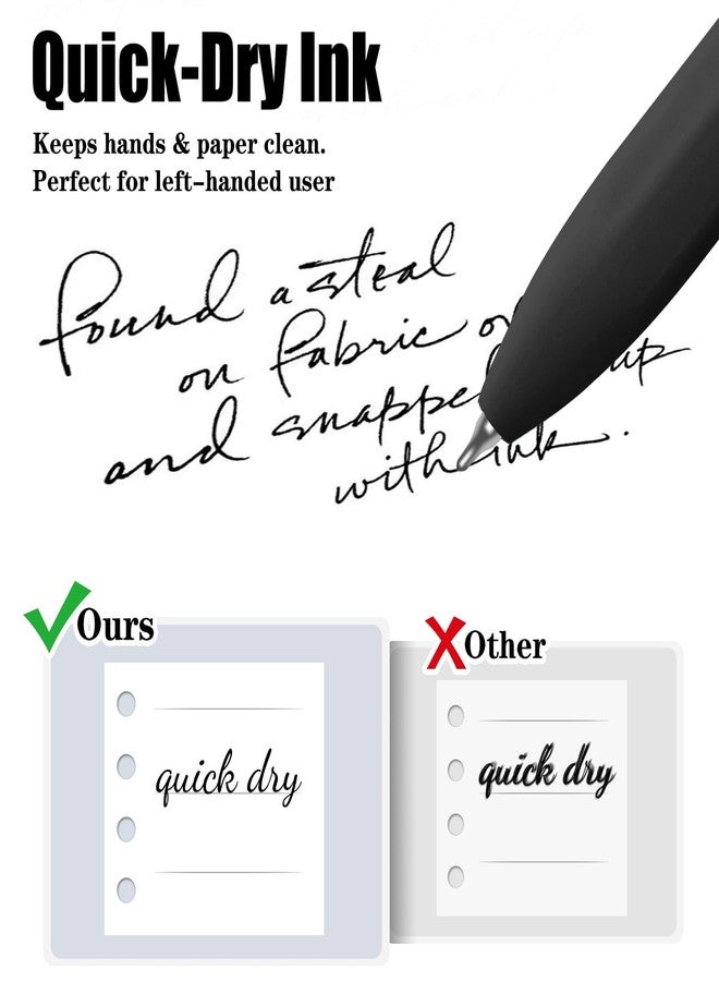 Piochoo Ballpoint Pens,8pcs Black Ink Pens,0.7mm Retractable Pen,Medium Point Pen Set for Men & Women School Office Supplies - Image 2