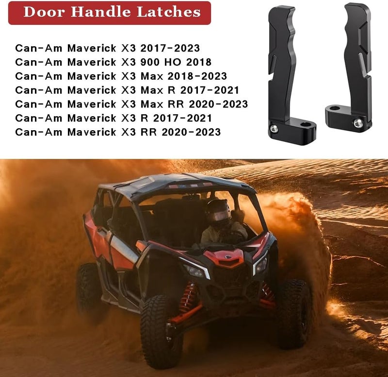 FREAXLL UTV X3 Door Handle Latches Kit for 2017-2023 Can-Am Maverick X3 Max R RR HO - 2Pcs Black - Image 3