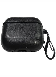 Generic Leather Case for AirPods Pro, AirPods Case Protective Case with Hook Black Headphones PU Case (LED Visible) (Supports Wireless Charging) for Apple AirPods Pro/Pro 2 - Black  - Image 2