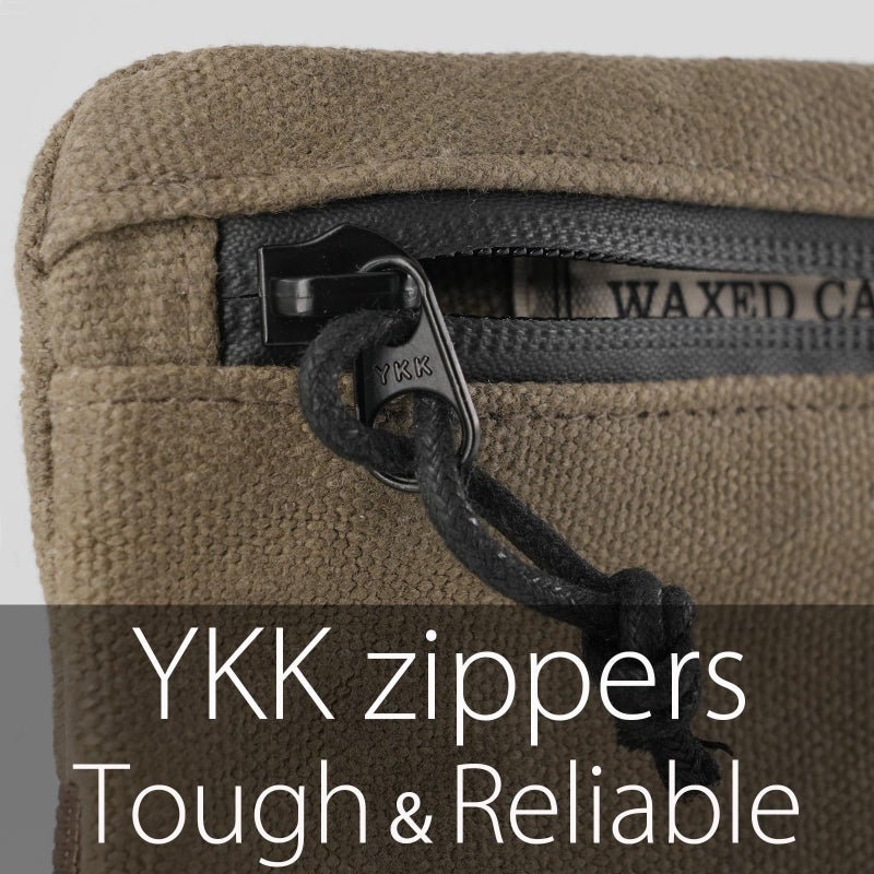 diodrio Belt Zipper Pouches for Men Women Compact EDC Pouch, YKK Zipper, Anti-theft Pickpocket Proof Safety Wallets, Waist Pack for Traveling Hiking, Water Resistant, Tough Waxed Canvas, Olive - Image 5