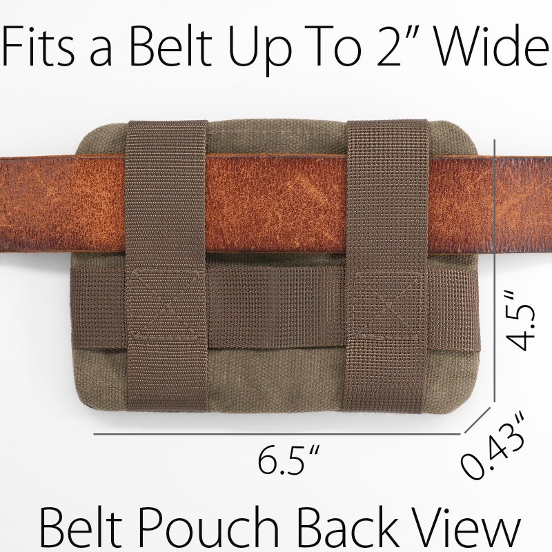 diodrio Belt Zipper Pouches for Men Women Compact EDC Pouch, YKK Zipper, Anti-theft Pickpocket Proof Safety Wallets, Waist Pack for Traveling Hiking, Water Resistant, Tough Waxed Canvas, Olive - Image 4