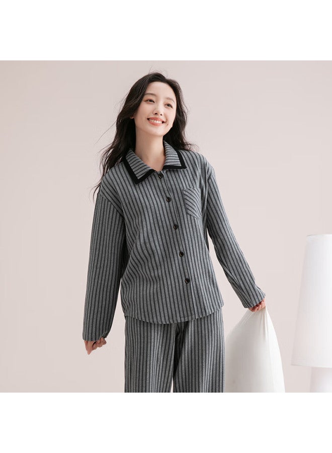 Fenton Fenteng Women's Pajamas Class A 7a Antibacterial 100% Cotton New Striped Couple Sleepwear Homewear - Image 2