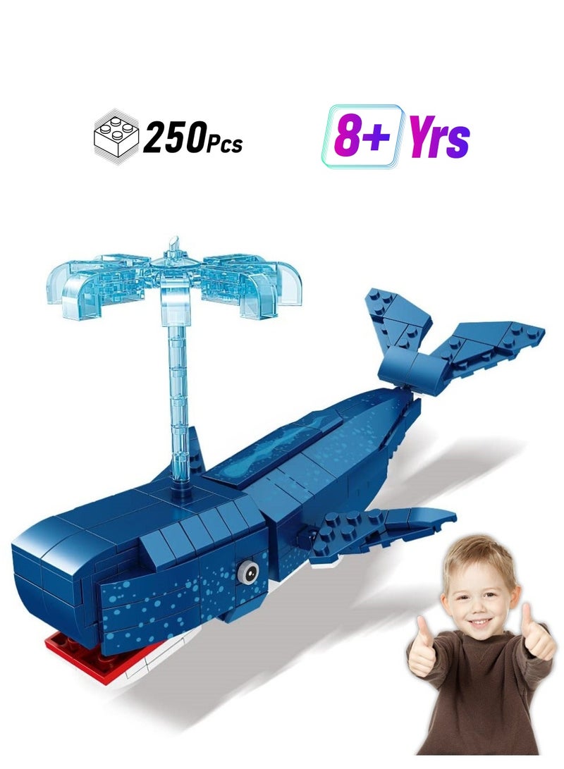 Blue Whale Building Toy Set, Sea Animal Building Blocks, Deep Sea Creatures Building Toy Set for Children 8 Years Old and Up, Party Favors, Birthday, 250 Pieces - Image 1