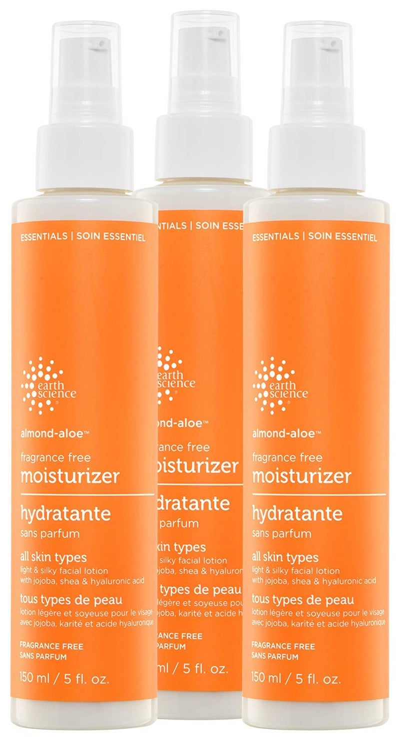 EARTH SCIENCE  FragranceFree AlmondAloe Moisturizer 3 Pack 5 fl oz