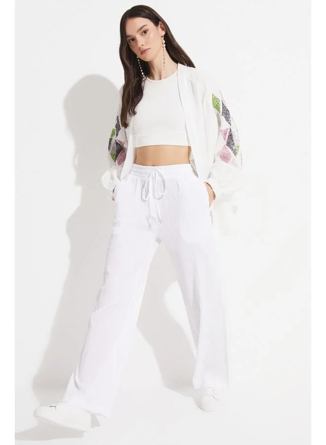 JUNE June Exclusive Basic Cotton Wide Leg Trousers