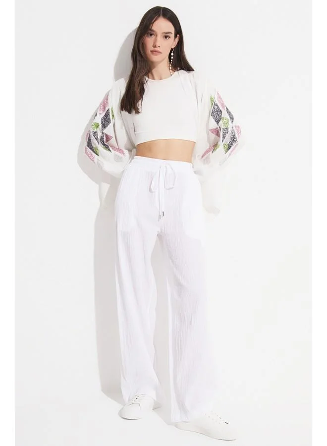 JUNE June Exclusive Basic Cotton Wide Leg Trousers