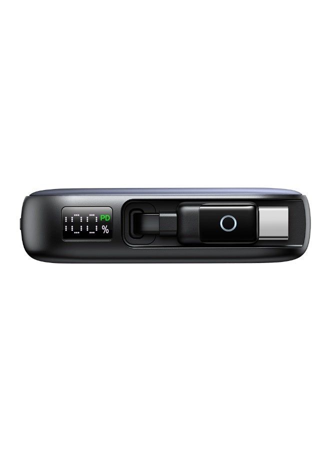 McDodo Power Bank with Built-in Cable, 10000mAh, 35W PD Fast Charging, Retractable USB-C Cable, LED Display, No Loose Cables, Portable Charger, Black, MC-0730 - Image 2