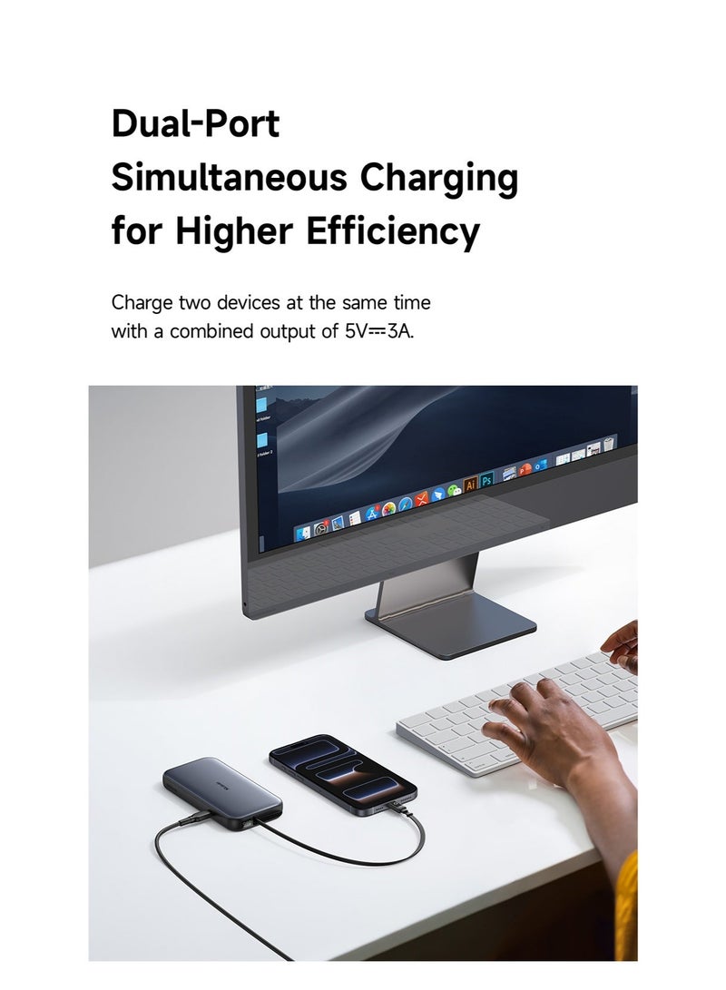 McDodo Power Bank with Built-in Cable, 10000mAh, 35W PD Fast Charging, Retractable USB-C Cable, LED Display, No Loose Cables, Portable Charger, Black, MC-0730 - Image 4