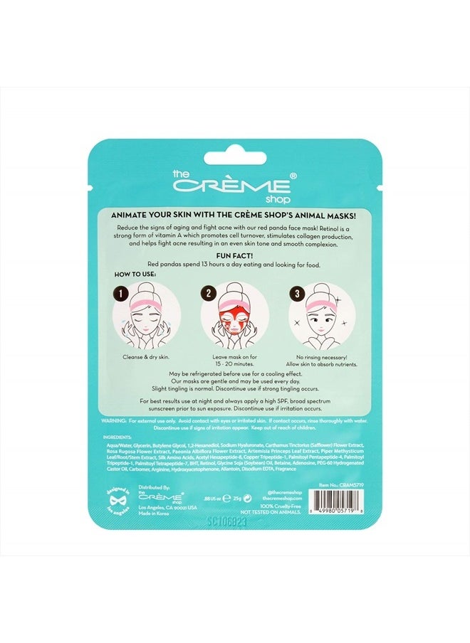 The Creme Shop The Creme Shop Animal Sheet Mask, Korean, Hydrating, Collagen, Vitamin C, Anti-Aging - Pack of 3 - Infused with Wrinkle Reducing Retinol  - Image 3