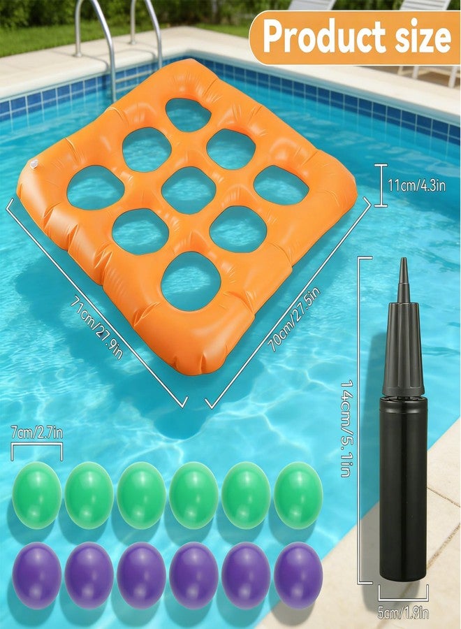 oyeftp Pool Toys Games Set- Tic-Tac-Toe Inflatable Pool Toy with 10 Balls Fun Summer Pool Party Beach Lawn Camping Party Float Game Water Ball Toys - for Adults Teens 2-10 Players - Image 3