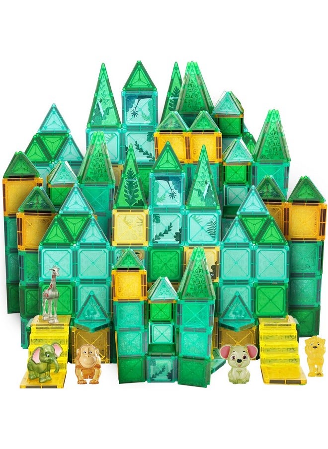 Atlasonix Magnetic Tiles Educational Toys For Ages 4-8 Magnet Building Blocks 54 Set Montessori Cubes For Boys Girls Christmas Birthday Present Gift Sensory Learning Preschool Daycare Kindergarden  - Image 1
