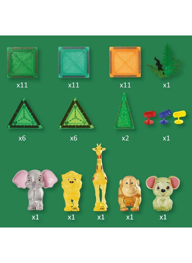 Atlasonix Magnetic Tiles Educational Toys For Ages 4-8 Magnet Building Blocks 54 Set Montessori Cubes For Boys Girls Christmas Birthday Present Gift Sensory Learning Preschool Daycare Kindergarden  - Image 3