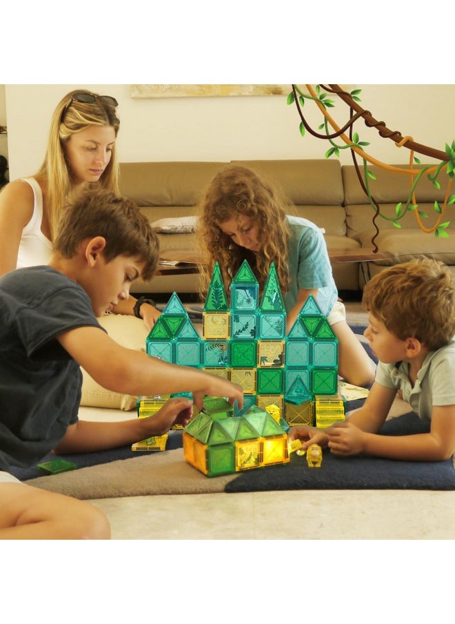 Atlasonix Magnetic Tiles Educational Toys For Ages 4-8 Magnet Building Blocks 54 Set Montessori Cubes For Boys Girls Christmas Birthday Present Gift Sensory Learning Preschool Daycare Kindergarden  - Image 2
