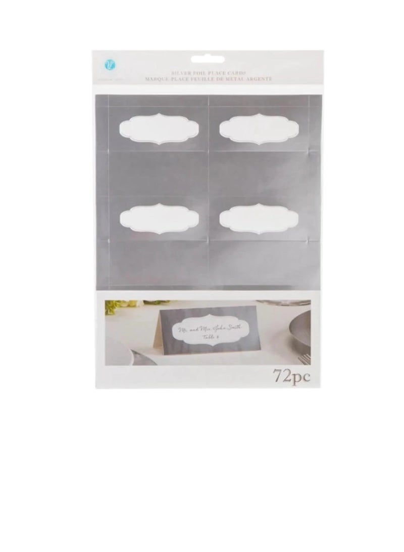 كروت ورق قصدير فضي 72 قطعة - Image 1