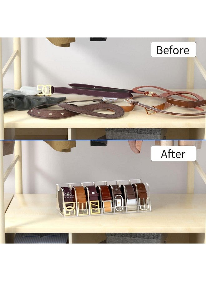 NIUBEE NIUBEE Belt Organizer - Acrylic Belt Storage Holder with 7 Compartments and Display Stand  - Image 4