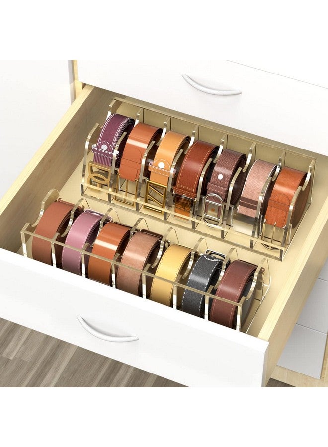 NIUBEE NIUBEE Belt Organizer - Acrylic Belt Storage Holder with 7 Compartments and Display Stand  - Image 2