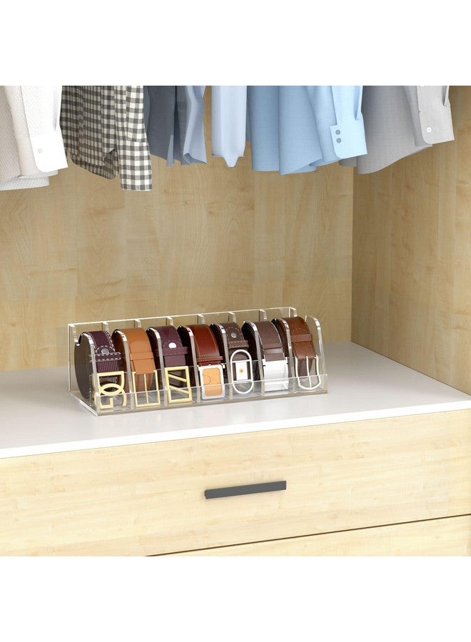 NIUBEE NIUBEE Belt Organizer - Acrylic Belt Storage Holder with 7 Compartments and Display Stand  - Image 5