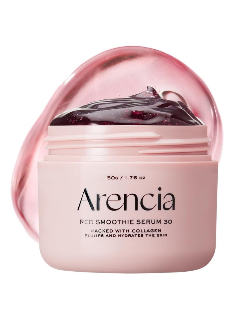 Arencia Overnight Red Smoothie Face Mask Serum, Glowing & Soothing with 30% red collagen, Niacinamide, Peptide, Vitamin E 50g, - Image 1