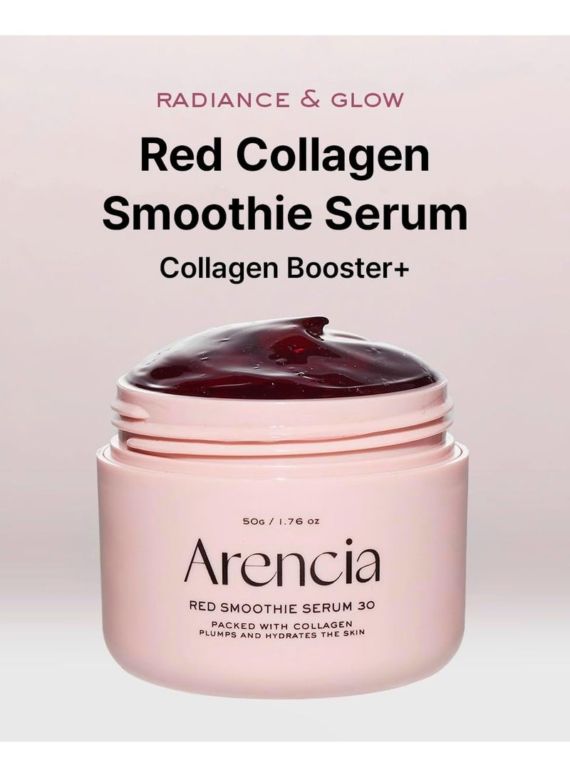 Arencia Overnight Red Smoothie Face Mask Serum, Glowing & Soothing with 30% red collagen, Niacinamide, Peptide, Vitamin E 50g, - Image 2