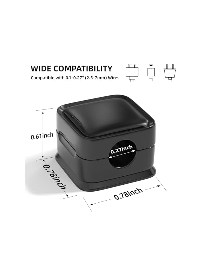 Green Tiger 8 Pack Magnetic Cord Organizer, Under Desk Cable Management, Adhesive Wire Holder Keeper Organizers for Home Office Desk Phone Car Wall Desktop Nightstand-Black - Image 3