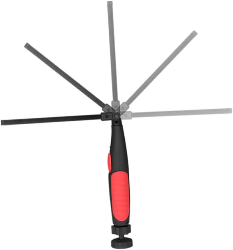 مصباح عمل LED القابل لإعادة الشحن بقاعدة مغناطيسية دوّارة مع ضوء أحمر - Image 4