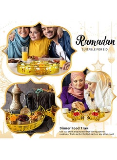 Yoawllty Ramadan Trays, Ramadan Decorations Plates, Ramadan Table Decoration, 2Pcs Gold Moon Star Shaped Pastry Snacks Dessert Holder for Home Decoration, Party Supplies  - Image 5