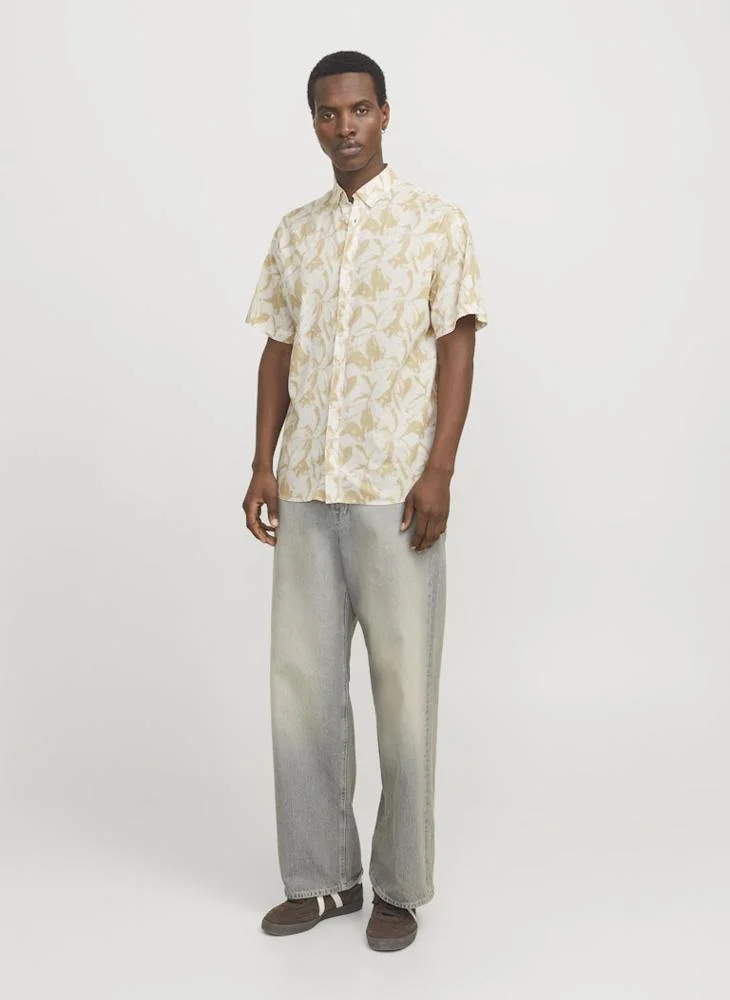 جاك اند جونز Jorjoshua Split Printed Relaxed Fit Shirt