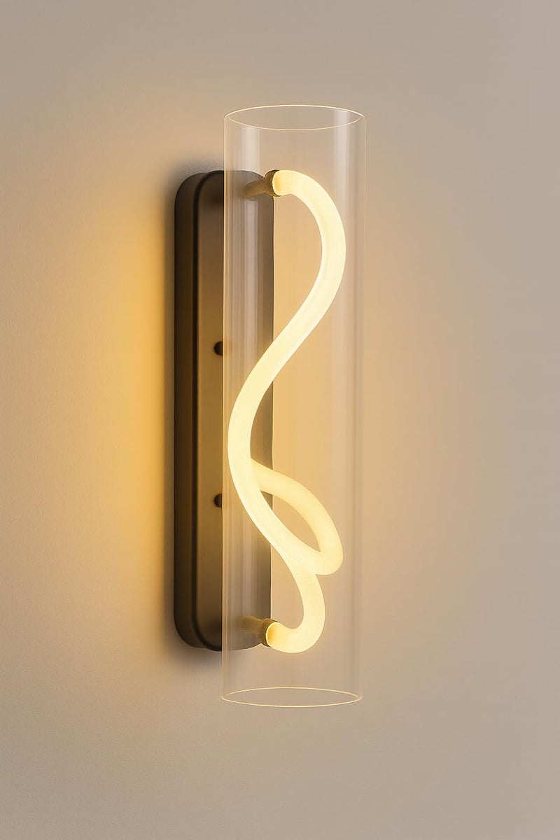 CORALTREE CORAL TREE Modern LED Wall Light with Cylindrical Acrylic Shade | Spiral Rope Design | Warm White | Decorative Wall Lamp for Living Room, Bedroom & Hallway (Height 38 cm) - Image 5