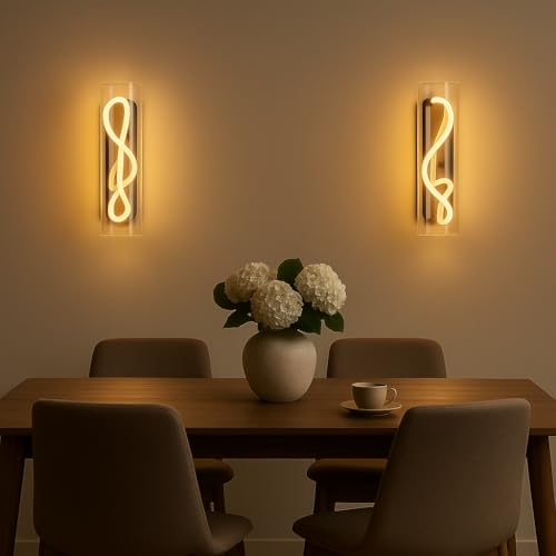 CORALTREE CORAL TREE Modern LED Wall Light with Cylindrical Acrylic Shade | Spiral Rope Design | Warm White | Decorative Wall Lamp for Living Room, Bedroom & Hallway (Height 38 cm) - Image 3