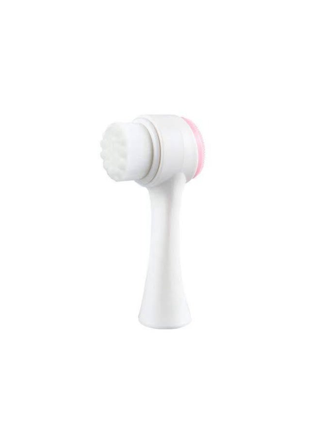 Generic Silicone Facial Cleansing Brush Double Side Facial Cleansing Brush Vibration Massage Facial Wash Skin Care Multi-Color DFBM2  - Image 1