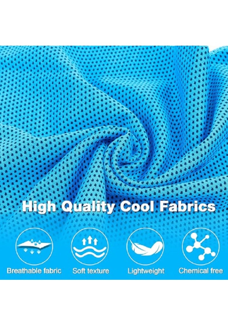 Generic Men and Women Cooling Sport Towel Soft and breathable for yoga, sports and running Blue 30x90cm  - Image 2