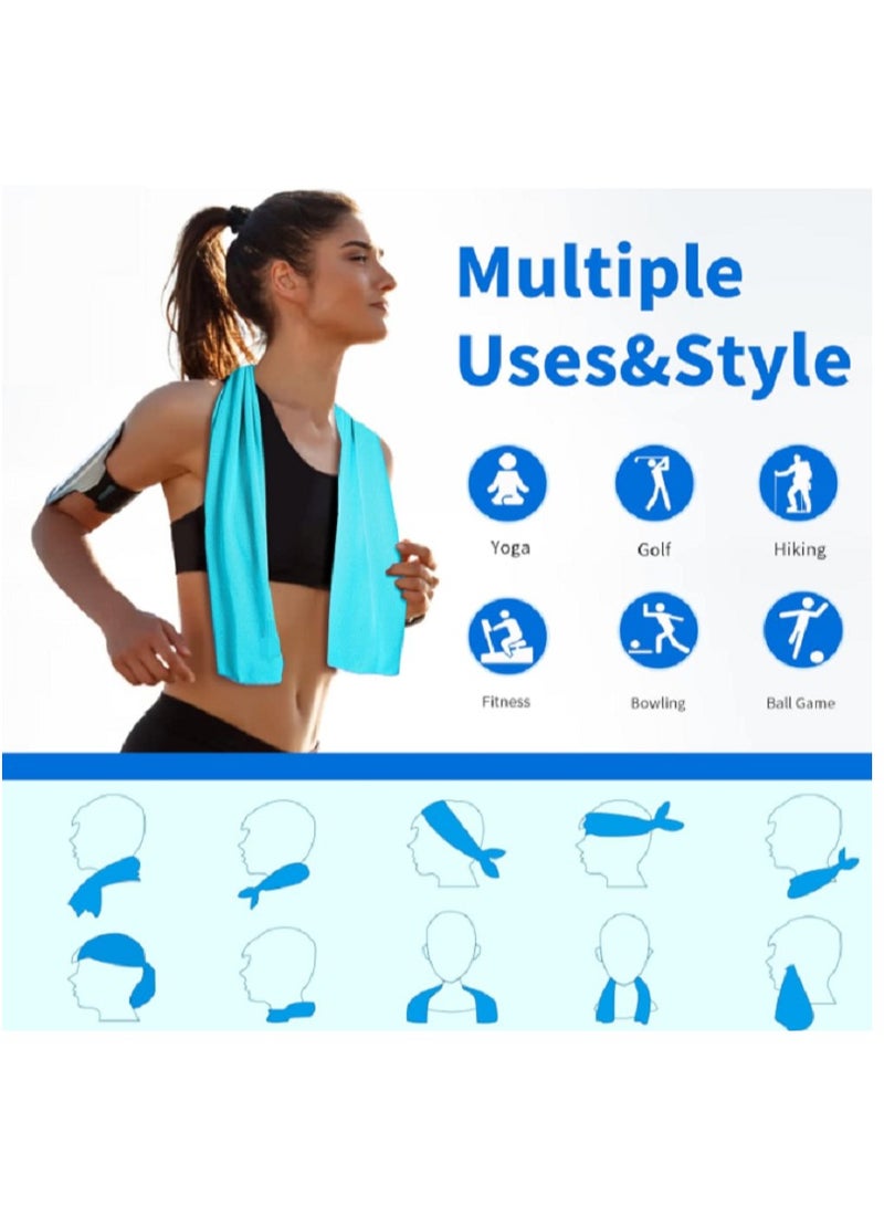 Generic Men and Women Cooling Sport Towel Soft and breathable for yoga, sports and running Blue 30x90cm  - Image 4