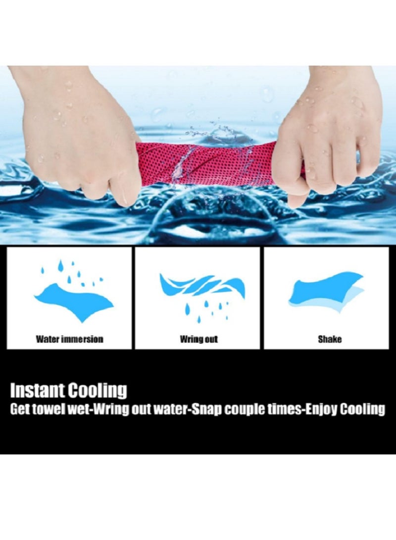 Generic Men and Women Cooling Sport Towel Soft and breathable for yoga, sports and running Blue 30x90cm  - Image 3
