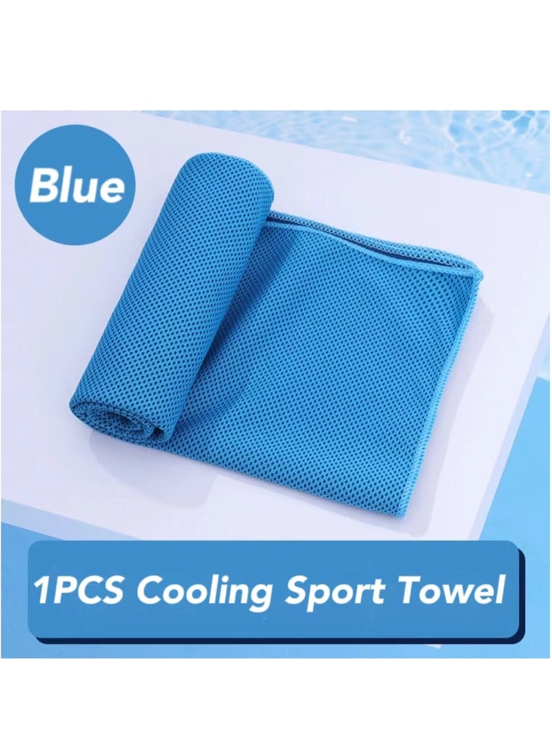 Generic Men and Women Cooling Sport Towel Soft and breathable for yoga, sports and running Blue 30x90cm  - Image 1