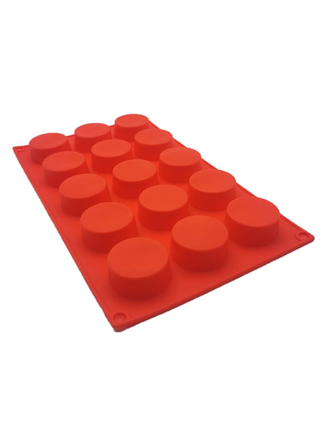 asmat 15-Cavity Silicone Baking Mould Red 28.5x17cm