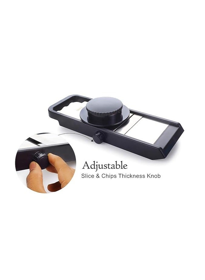 GANESH Adjustable Plastic Slicer, 1-Piece, Black/Silver - Image 2