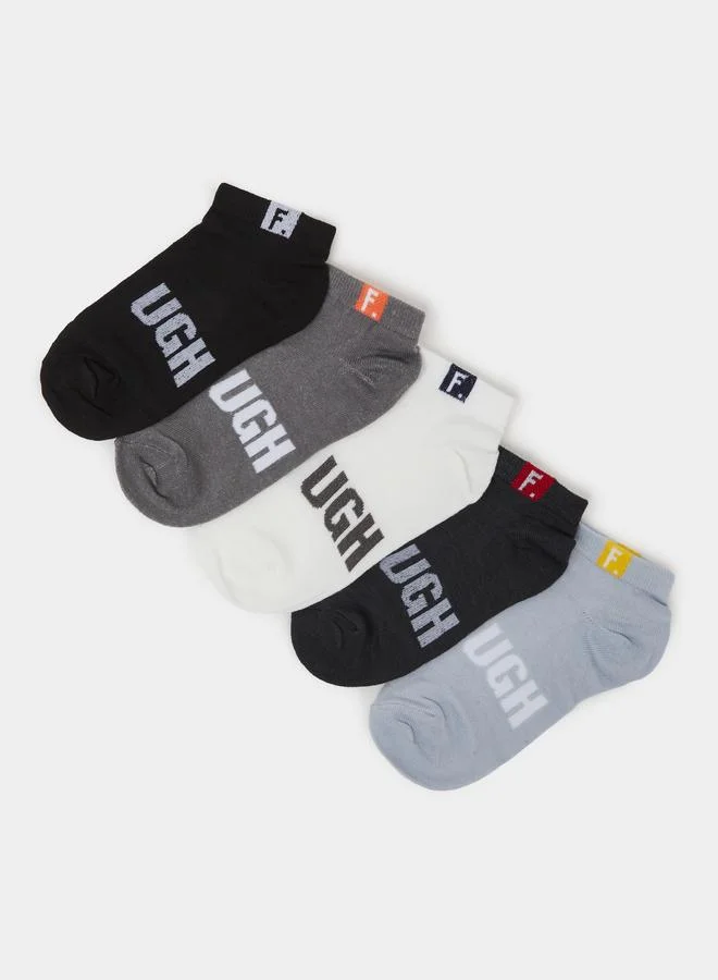 ستايلي Pack of 5 - Multi-Color Graphic Print Ankle Socks
