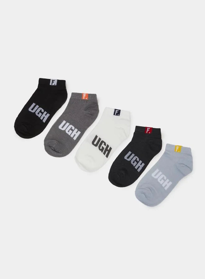 ستايلي Pack of 5 - Multi-Color Graphic Print Ankle Socks