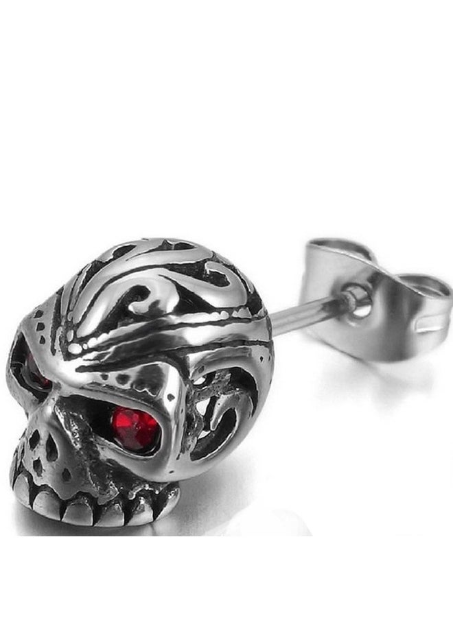 YELLOW CHIMES Single Silver Skull Stud Earrings for Boys and Men fgs - pzsku/ZD6EE102C56524C27AACFZ/45/_/1729064225/2af4c5fa-8a39-4bdd-9b2d-3de270a96886